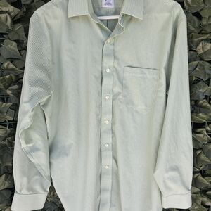 Brooks Brothers Light Green Striped Dress Shirt